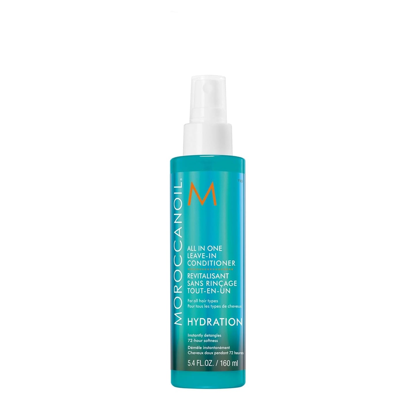 Moroccan Oil All In One Leave-In Conditioner. Moroccanoil hair care product bottle on a white background