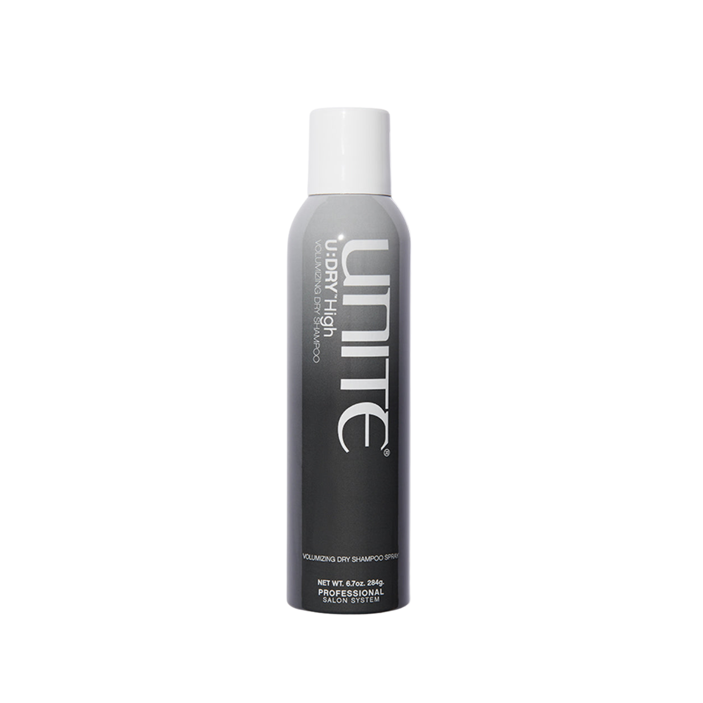 Unite dry shampoo can on a white background