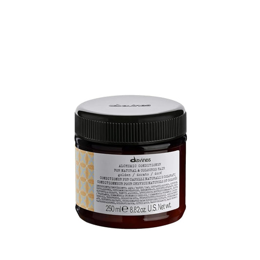 Davines Alchemic Conditioner Golden Jar of Davines hair product on a white background