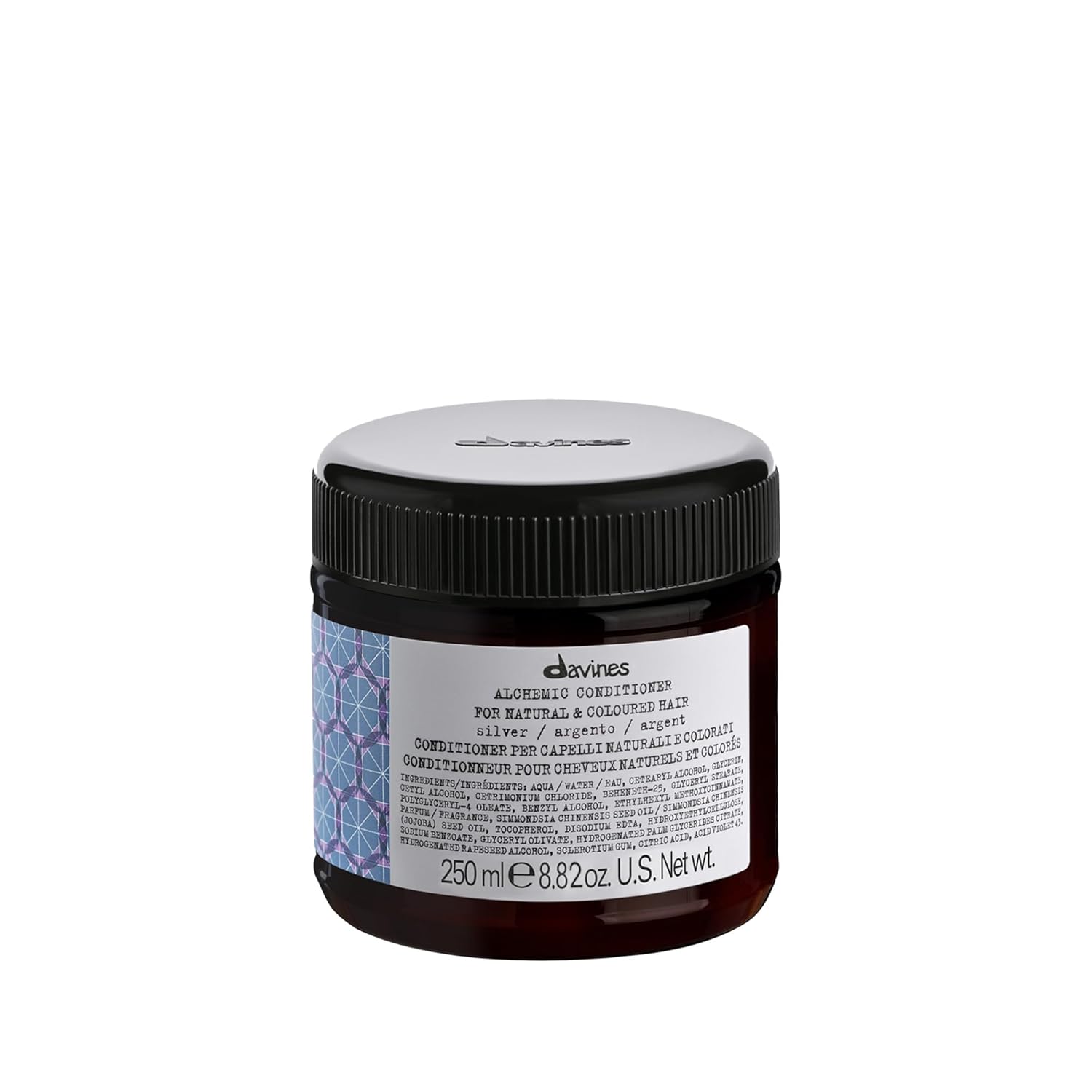 Davines Alchemic Conditioner Silver hair care product jar on a white background