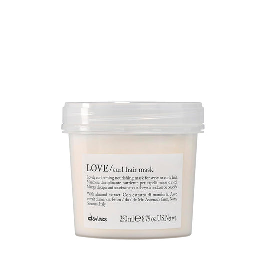 Davines LOVE curl hair mask container on a white background