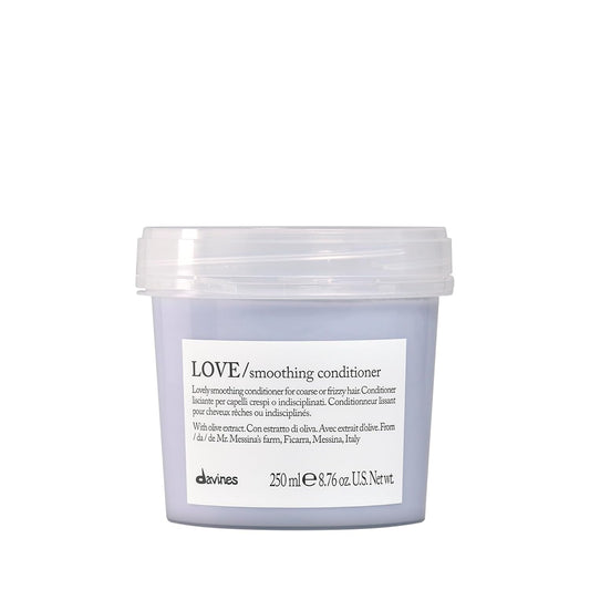 Davines LOVE smoothing conditioner jar on a white background