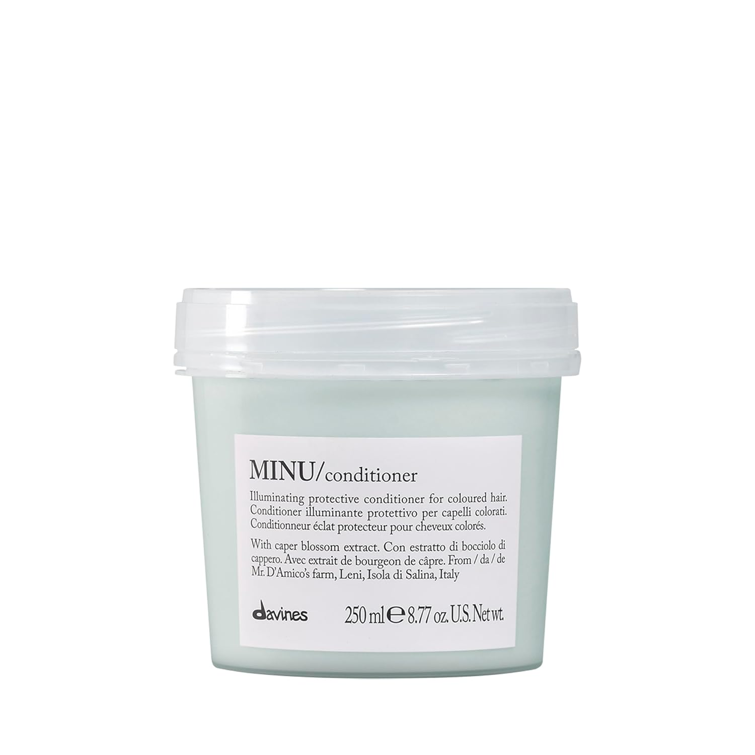 Davines MINU conditioner jar on a white background