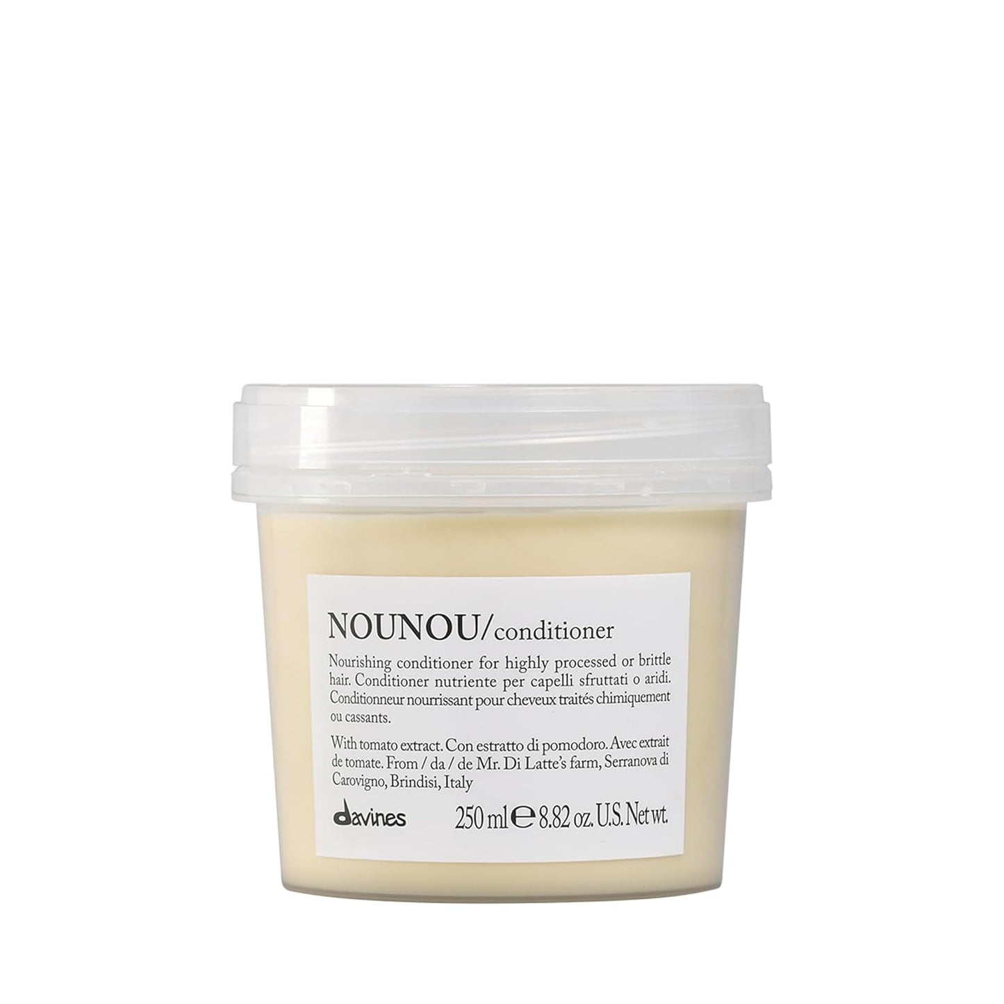 Davines NOUNOU conditioner jar on a white background