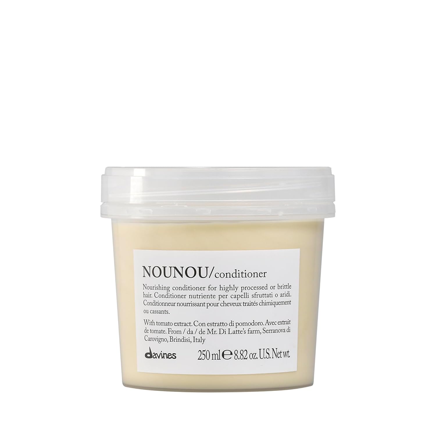 Davines NOUNOU conditioner jar on a white background