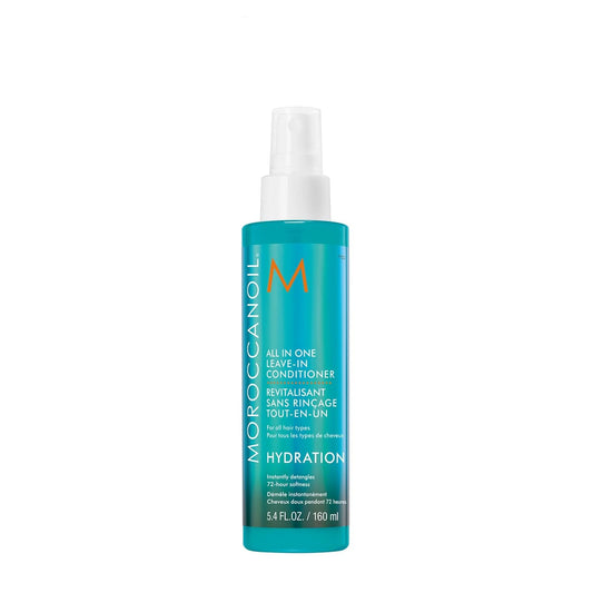 Moroccan Oil All In One Leave-In Conditioner. Moroccanoil hair care product bottle on a white background