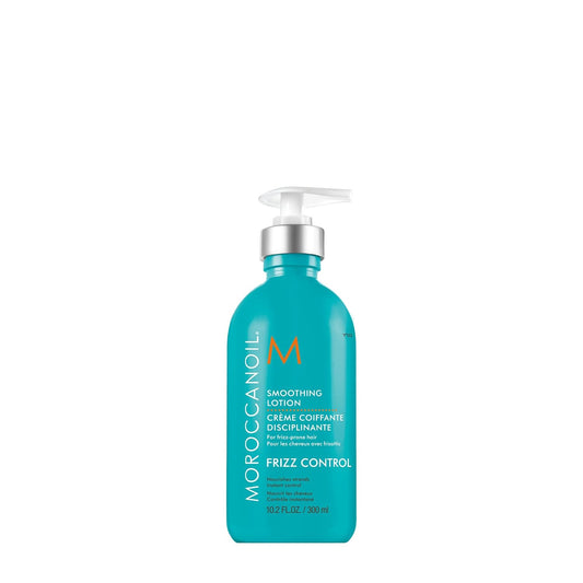 Moroccanoil Smoothing Lotion bottle of frizz control lotion on a white background