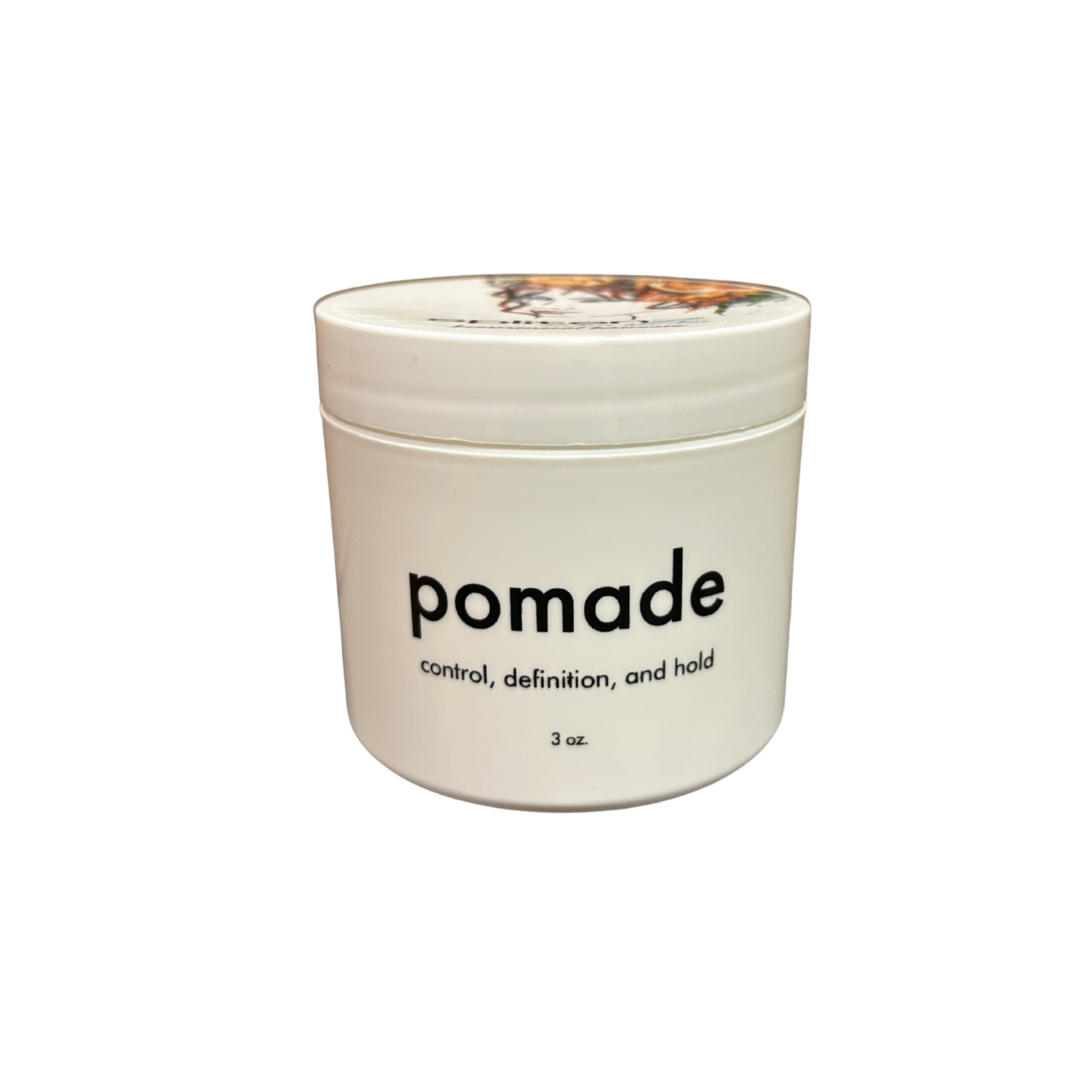 Splitenz Salon Pomade. Jar of pomade with text on a white background