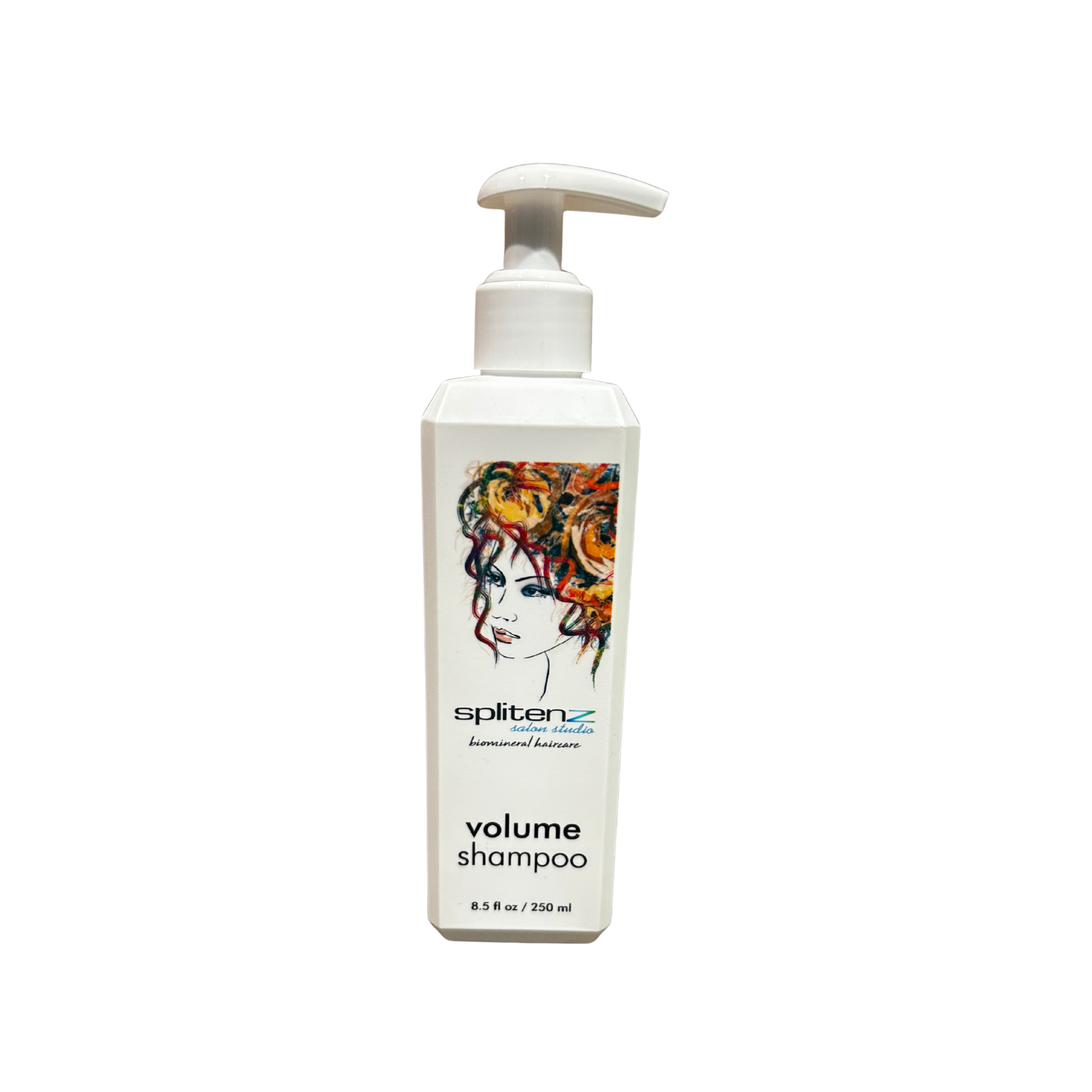 Splitenz volume shampoo bottle on a white background