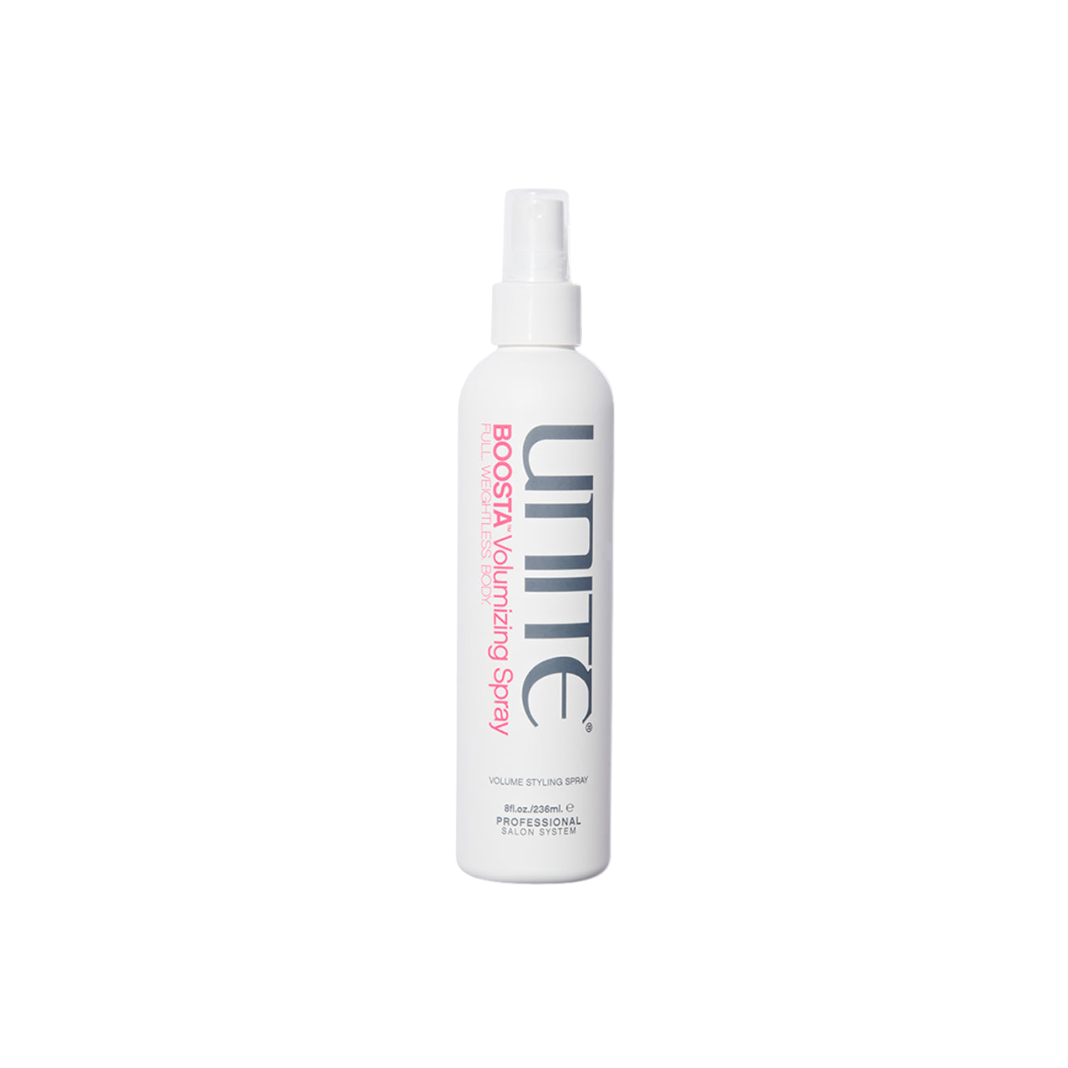 Unite Boosta Volumizing Spray bottle on a white background