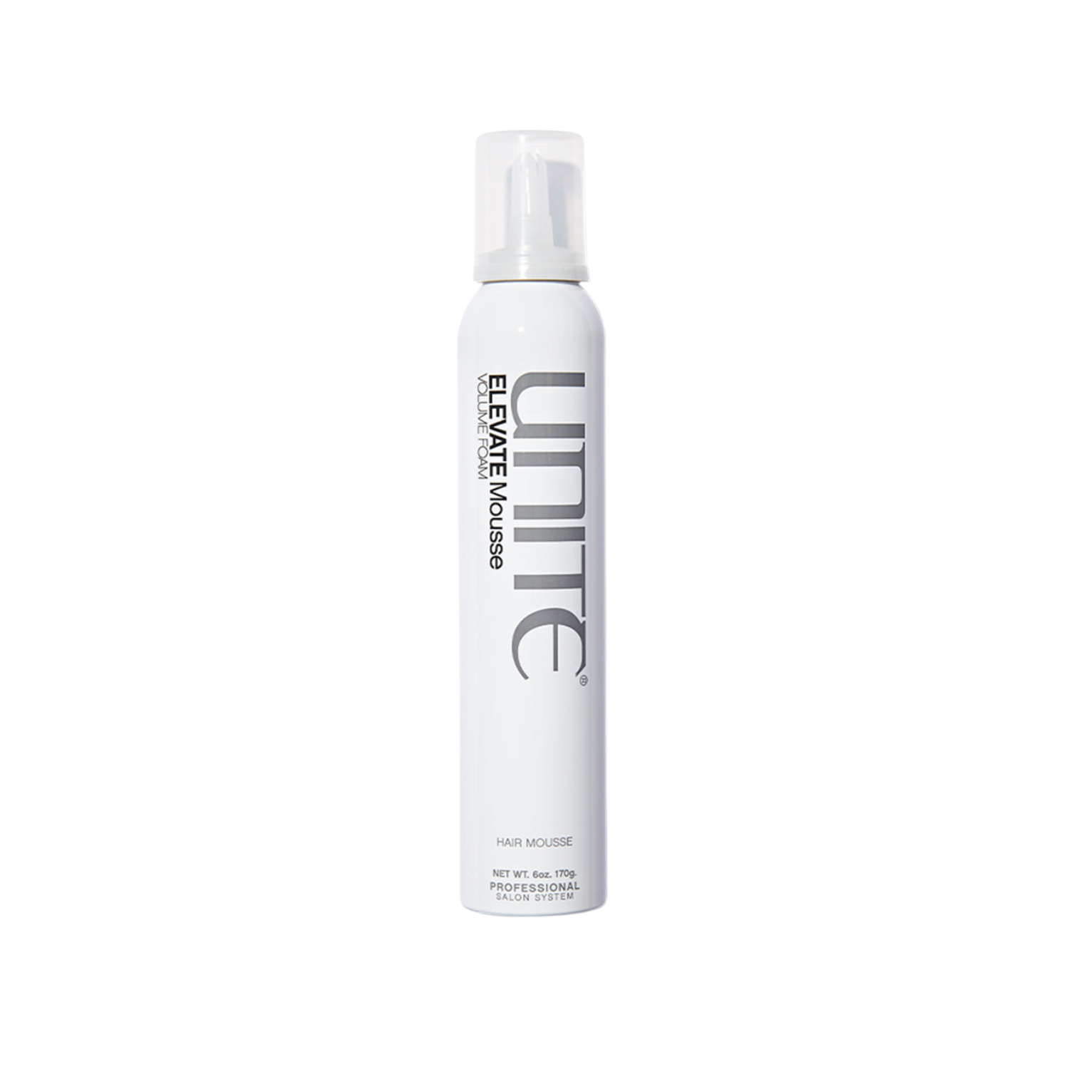 Unite Elevate mousse bottle on a white background