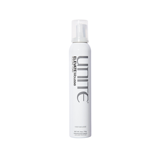 Unite Elevate mousse bottle on a white background