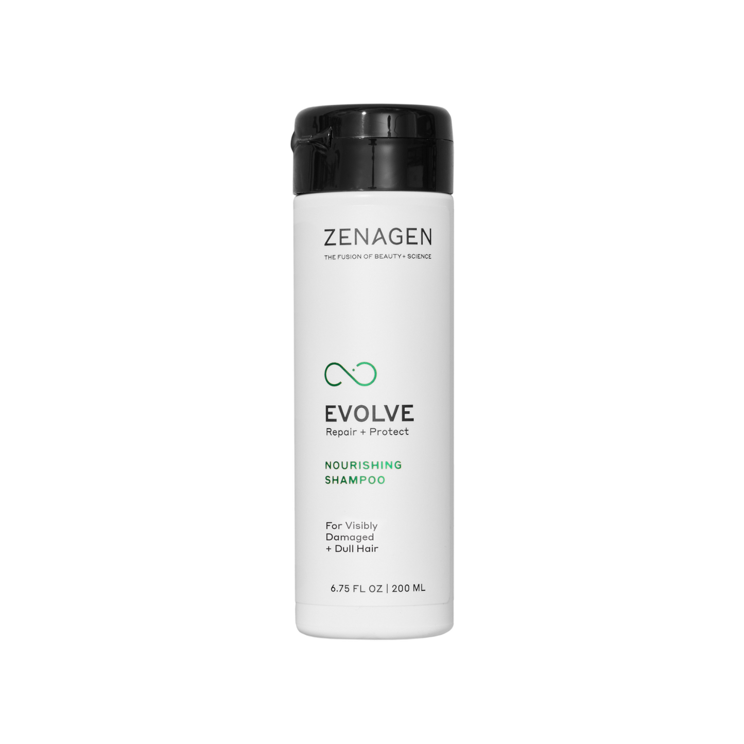 Zenagen Evolve nourishing shampoo bottle on a white background